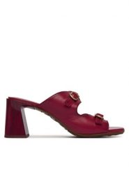 Hispanitas Klapki HV264803 C003 Czerwony. Czerwone klapki Hispanitas, bez wzorów, z materiału, bez obcasa. Za 609.99 zł.