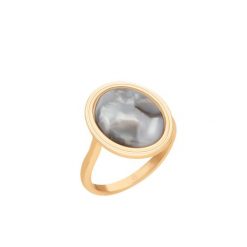 Pierścionek Reverso owalny mały, pozłacany. Czarne pierścionki Lilou, pozłacane. Za 169.00 zł.