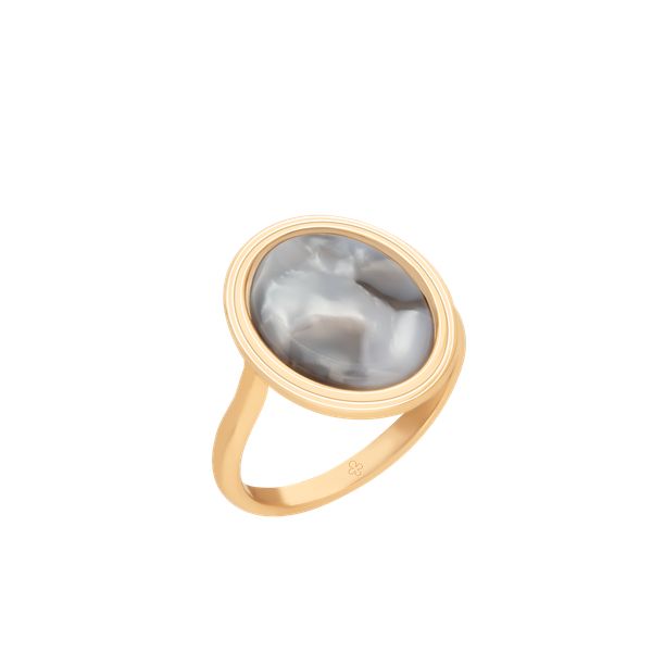 Pierścionek Reverso owalny mały, pozłacany. Czarne pierścionki Lilou, pozłacane. Za 169.00 zł.