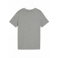 Młodzieżowa koszulka ESS z logo No. 1 PUMA Medium Gray Heather. Szara bluzki Puma, m, bez wzorów, z gumy, młodzieżowe, bez kołnierzyka, bez ramiączek. Za 79.00 zł.
