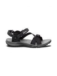 Jack Wolfskin Sandały trekkingowe "Lakewood" w kolorze czarnym rozmiar: 42. Czarne sandały Jack Wolfskin, bez wzorów, z otwartym noskiem, bez obcasa, na płaskiej podeszwie, bez zapięcia. Za 109.26 zł.