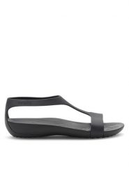 Crocs Sandały SERENA SANDAL 205469-060 Czarny. Czarne sandały Crocs, bez wzorów, z materiału, bez obcasa, na płaskiej podeszwie, bez zapięcia. Za 149.99 zł.