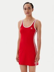 Adidas Sukienka codzienna adicolor 3-Stripes JW2584 Czerwony Slim Fit. Czerwone sukienki Adidas, na co dzień, m, bez wzorów, z bawełny, bez kołnierzyka, bez ramiączek, proste. Za 199.99 zł.