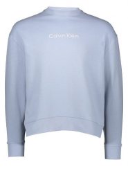 Calvin Klein Bluza w kolorze błękitnym rozmiar: XS. Niebieskie bluzy Calvin Klein, xs, bez wzorów, z bawełny, bez kaptura. Za 239.99 zł.