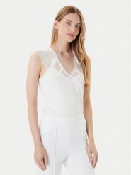 Morgan Bluzka 252-DEMYL Biały Regular Fit. Białe bluzki Morgan, xl, bez wzorów, z syntetyku, bez kołnierzyka, bez ramiączek. Za 129.99 zł.