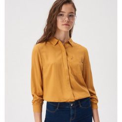 Koszula z kieszenią - Żółty. Żółte koszule Sinsay, l, bez wzorów, bez kołnierzyka, bez ramiączek. Za 39.99 zł.