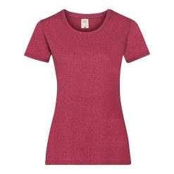 Koszulka Damska Valueweight Heather T-shirt. Czerwone t-shirty FRUIT OF THE LOOM, xl, bez wzorów, bez kołnierzyka, bez ramiączek. Za 45.99 zł.