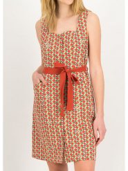 Blutsgeschwister Sukienka "Chickpea Heart" w kolorze czerwono-zielonym rozmiar: XXL. Czerwone sukienki Blutsgeschwister, na co dzień, s, bez wzorów, z tkaniny, klasyczne, bez kołnierzyka, bez ramiączek, mini, proste. Za 109.52 zł.