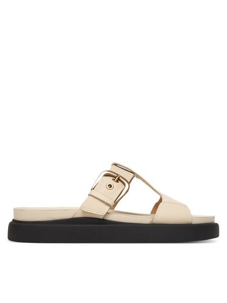 Clarks Klapki Aristella West 26185812 Écru. Białe klapki Clarks, bez wzorów, ze skóry, bez obcasa. Za 313.99 zł.