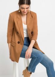 Żakiet. Brązowe marynarki i żakiety bonprix, bez wzorów, eleganckie. Za 169.99 zł.