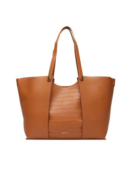 Gino Rossi Torebka C-LX10146 Brązowy. Brązowe shopper Gino Rossi, bez wzorów, z materiału, bez dodatków. Za 329.99 zł.