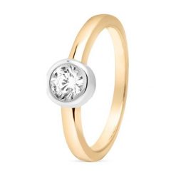 Wyjątkowy Złoty Pierścionek - złoto 585, Brylant 0,23ct. Żółte pierścionki W.KRUK, z brylantem, złote. Za 4,490.00 zł.