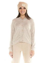 Damska bluza z kapturem Leone zapinana na guziki Winter Chic Boxing. Brązowe bluzy LEONE 1947 APPAREL, l, bez wzorów, z materiału, z kapturem. Za 168.36 zł.