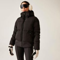Kurtka narciarska damska z membraną Glitz Dare 2b. Czarne kurtki narciarskie Dare 2b, bez wzorów, z polaru, bez kaptura, narciarskie. Za 1,299.99 zł.