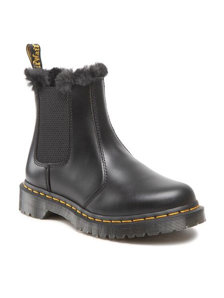 Dr. Martens Sztyblety 2976 Leonore 26332021 Czarny. Czarne botki Dr. Martens, bez wzorów, ze skóry, bez obcasa, na płaskiej podeszwie, bez zapięcia. Za 989.99 zł.