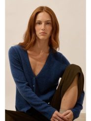 Just Cashmere Kaszmirowy kardigan "Norma" w kolorze granatowym rozmiar: L. Niebieskie kardigany Just Cashmere, l, bez wzorów, z kaszmiru. Za 347.99 zł.
