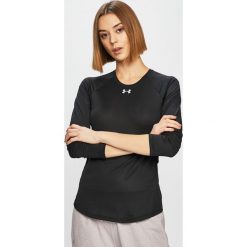 Under Armour - Bluzka. Czarne bluzki Under Armour, l, bez wzorów, z dzianiny, bez kołnierzyka, bez ramiączek. W wyprzedaży za 129.90 zł.