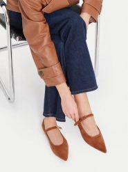 MEXX Baleriny EO-WS1314-01 Brązowy jasny. Brązowe baleriny Mexx, bez wzorów, bez obcasa. Za 299.99 zł.