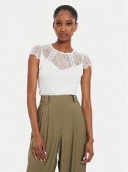 Morgan Bluzka 232-DGIULIA Biały Slim Fit. Białe bluzki Morgan, m, bez wzorów, z wiskozy, bez kołnierzyka, bez ramiączek. Za 99.99 zł.