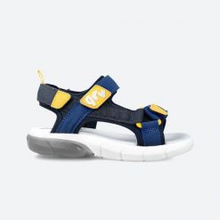 Sandały GARVALIN 242855G Niebieski. Niebieskie sandały Garvalin, bez wzorów, z syntetyku, bez obcasa, bez zapięcia. Za 127.99 zł.