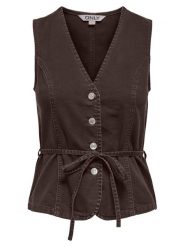 ONLY Top Silla 15374051 Brązowy Regular Fit. Brązowe topy Only, l, bez wzorów, z bawełny, bez kołnierzyka, bez ramiączek. Za 169.99 zł.