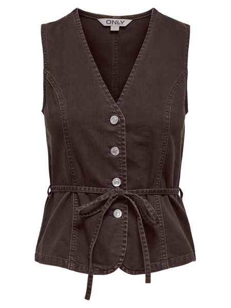 ONLY Top Silla 15374051 Brązowy Regular Fit. Brązowe topy Only, l, bez wzorów, z bawełny, bez kołnierzyka, bez ramiączek. Za 169.99 zł.