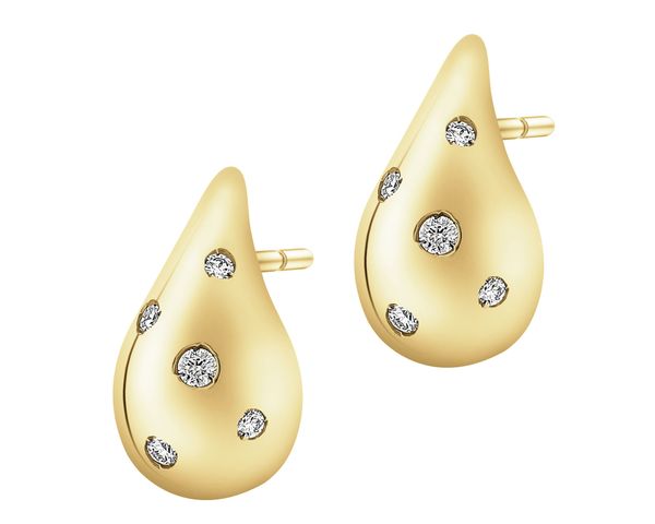 Kolczyki z żółtego złota z brylantami - łezki - 0,14 ct - próba 585. Żółte kolczyki Apart, z brylantem, złote. Za 4,990.00 zł.