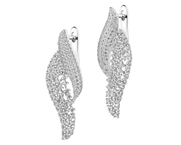 Kolczyki srebrne z cyrkoniami. Szare kolczyki Apart, z cyrkonią, srebrne. Za 359.00 zł.