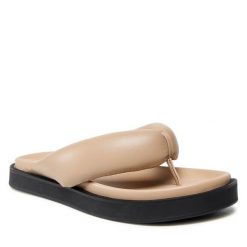 Japonki Gino Rossi. Brązowe klapki Gino Rossi, bez wzorów, bez obcasa. Za 279.99 zł.