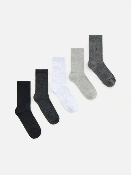 Skarpetki 5 pack - szary. Szare skarpety Reserved, bez wzorów. Za 49.99 zł.