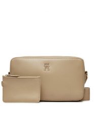 Tommy Hilfiger Torebka AW0AW16439 Beżowy. Brązowe listonoszki TOMMY HILFIGER, bez wzorów, ze skóry, bez dodatków. Za 299.99 zł.