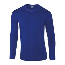 Koszulka Z Długim Rękawem Unisex Softstyle Dla Dorosłych. Niebieskie bluzki GILDAN, xl, bez wzorów, sportowe, bez kołnierzyka, bez ramiączek. Za 65.99 zł.