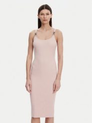 MICHAEL Michael Kors Sukienka dzianinowa MT482IL33D Różowy Slim Fit. Czerwone sukienki MICHAEL Michael Kors, m, bez wzorów, z dzianiny, bez kołnierzyka, bez ramiączek. Za 659.99 zł.