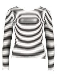 Vero Moda Koszulka w kolorze kremowo-czarnym rozmiar: XS. Brązowe bluzki Vero Moda, xs, bez wzorów, bez kołnierzyka, bez ramiączek. Za 35.35 zł.
