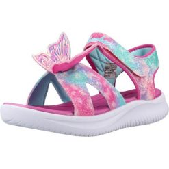 Sandały SKECHERS 303109L Rose. Czerwone sandały Skechers, bez wzorów, z materiału, bez obcasa, bez zapięcia. Za 173.99 zł.