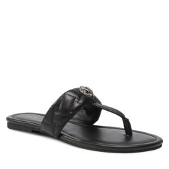 Japonki Kurt Geiger. Czarne klapki Kurt Geiger, bez wzorów, bez obcasa. Za 319.99 zł.