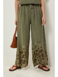 Rodier Lin Lniane spodnie w kolorze khaki rozmiar: XL/XXL. Brązowe spodnie materiałowe Rodier Lin, xl, bez wzorów, ze lnu, z podwyższonym stanem. Za 179.95 zł.