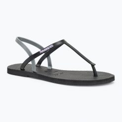 Sandały damskie Havaianas Paraty RJ. Czarne sandały Havaianas, bez wzorów, sportowe, bez obcasa, bez zapięcia. Za 109.99 zł.