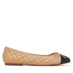 Baleriny Aldo. Brązowe baleriny Aldo, bez wzorów, bez obcasa. Za 299.99 zł.
