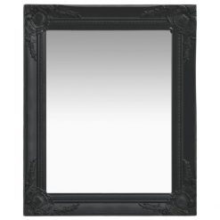 Lustro ścienne w stylu barokowym, 50x60 cm, czarne. Czarne jeansy Vida, z aplikacjami. W wyprzedaży za 220.00 zł.