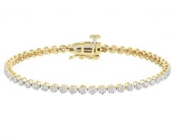 Bransoletka z żółtego złota z brylantami - 17 cm - 1,39 ct - próba 585. Żółte bransoletki Apart, z brylantem, złote. Za 16,590.00 zł.