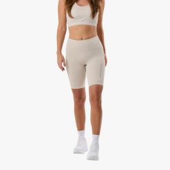 Krótkie legginsy treningowe damskie Swedemount Core Pocket Tights szybkoschnące. Szare legginsy sportowe SWEDEMOUNT, bez wzorów, z tkaniny, do biegania. Za 129.99 zł.