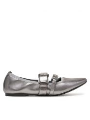 DKNY Baleriny Dade K1511477 Srebrny. Szare baleriny DKNY, bez wzorów, ze skóry, bez obcasa. Za 359.99 zł.