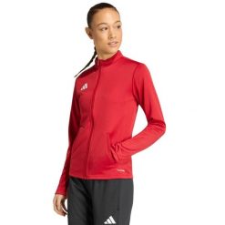 Damska bluza piłkarska adidas Entrada 26 Track czerwona. Czerwone bluzy Adidas, bez wzorów, z poliesteru, bez kaptura. Za 121.99 zł.