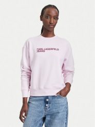Karl Lagerfeld Jeans Bluza A1W20005 Różowy jasny Regular Fit. Czerwone bluzy Karl Lagerfeld Jeans, xl, bez wzorów, z bawełny, bez kaptura. Za 429.99 zł.