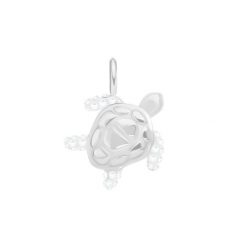 Zawieszka Żółw 1,5 cm, biały kryształek, posrebrzana. Białe bransoletki Lilou, z kryształem, posrebrzane. Za 169.00 zł.