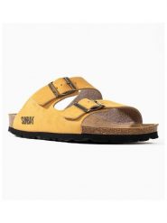 Sunbay Klapki "Trefle" w kolorze pomarańczowym rozmiar: 39. Pomarańczowe klapki Sunbay, bez wzorów, z otwartym noskiem, bez obcasa. Za 139.95 zł.