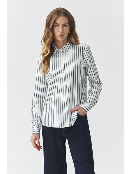 TATUUM Bluzka w kolorze biało-zielonym rozmiar: 36. Białe bluzki Tatuum, bez wzorów, bez kołnierzyka, bez ramiączek. Za 174.43 zł.