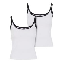 Damski tank top Urban Classics Contrast Basic (x2). Białe topy Urban Classics, bez wzorów, bez kołnierzyka, bez ramiączek. Za 142.00 zł.