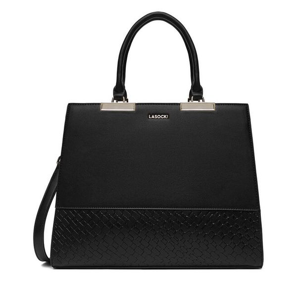 Torebka Lasocki. Czarne torebki klasyczne Lasocki, bez wzorów, bez dodatków. Za 199.99 zł.
